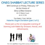 Oneg Shabbat Lecture