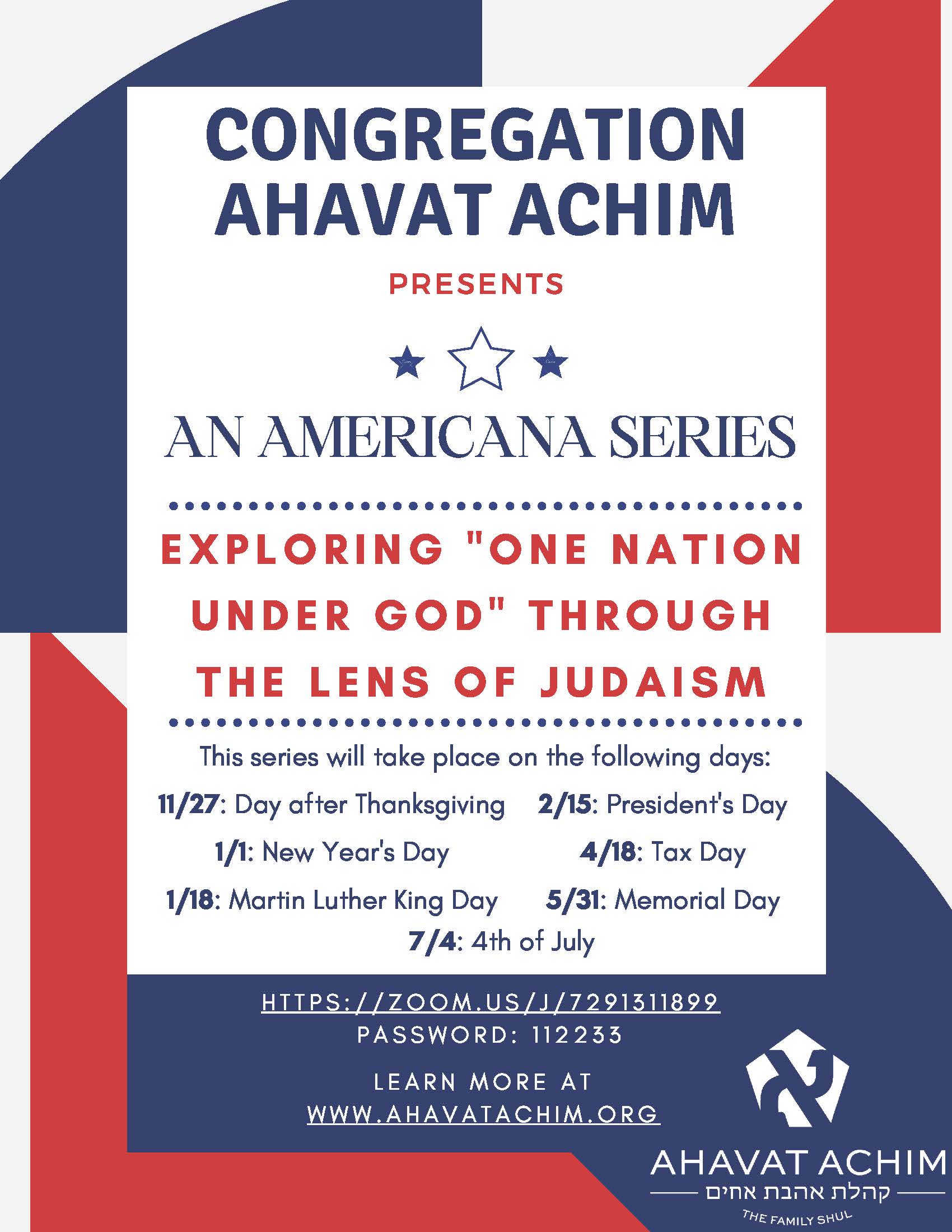 AN AMERICANA SERIES - EXPLORING "ONE NATION UNDER GOD" THROUGH THE LENS OF JUDAISM