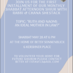 Shabbat Afternoon Shiur