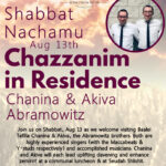 Shabbat Nachamu Chazzanim-in-Residence