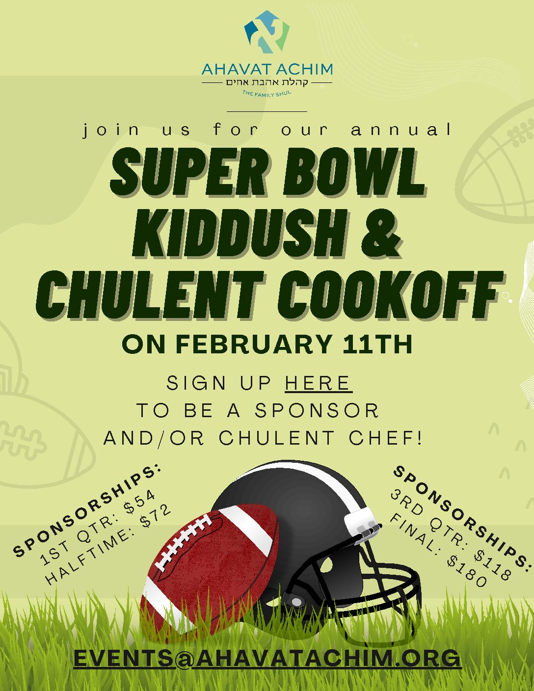 Super Bowl Kiddush and Chulent Cookoff