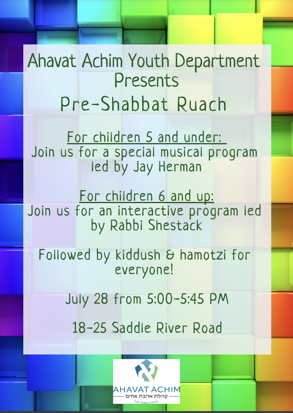 Pre-Shabbat Ruach - Join Us!
