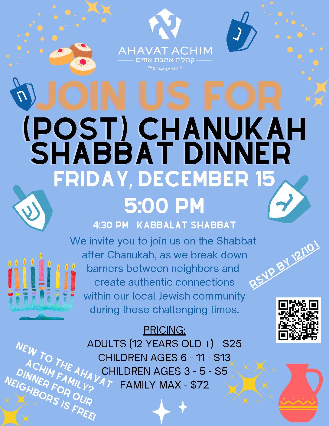 Post Chanukah Shabbat Dinner
