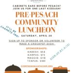 Pre-Pesach Community Luncheon Kiddush