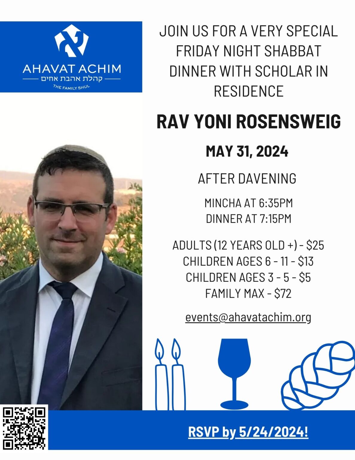 Friday Night Dinner with Rav Yoni Rosensweig Congregation Ahavat