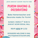 Youth Purim Baking and Decorating